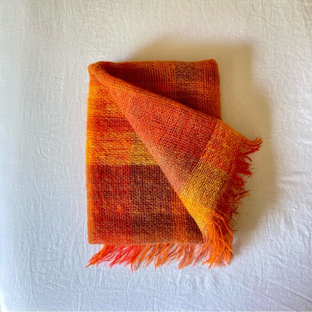 Vintage wool mohair Scottish plaid Heather Weave afghan throw blanket shawl - Picture 1 of 12